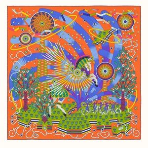 Hermés scarf orange and lavender